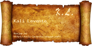 Kali Levente névjegykártya
